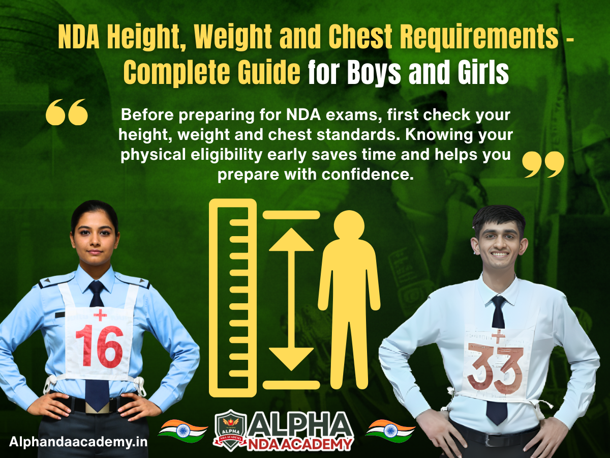 NDA Height, Weight and Chest Requirements – Complete Guide By Alpha NDA Academy for Boys and Girls
