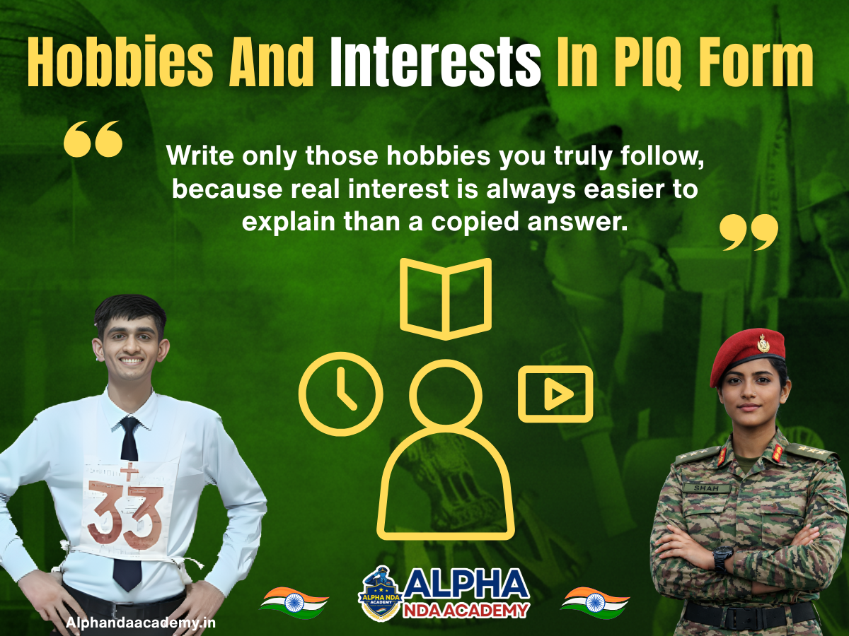 Hobbies And Interests In PIQ Form