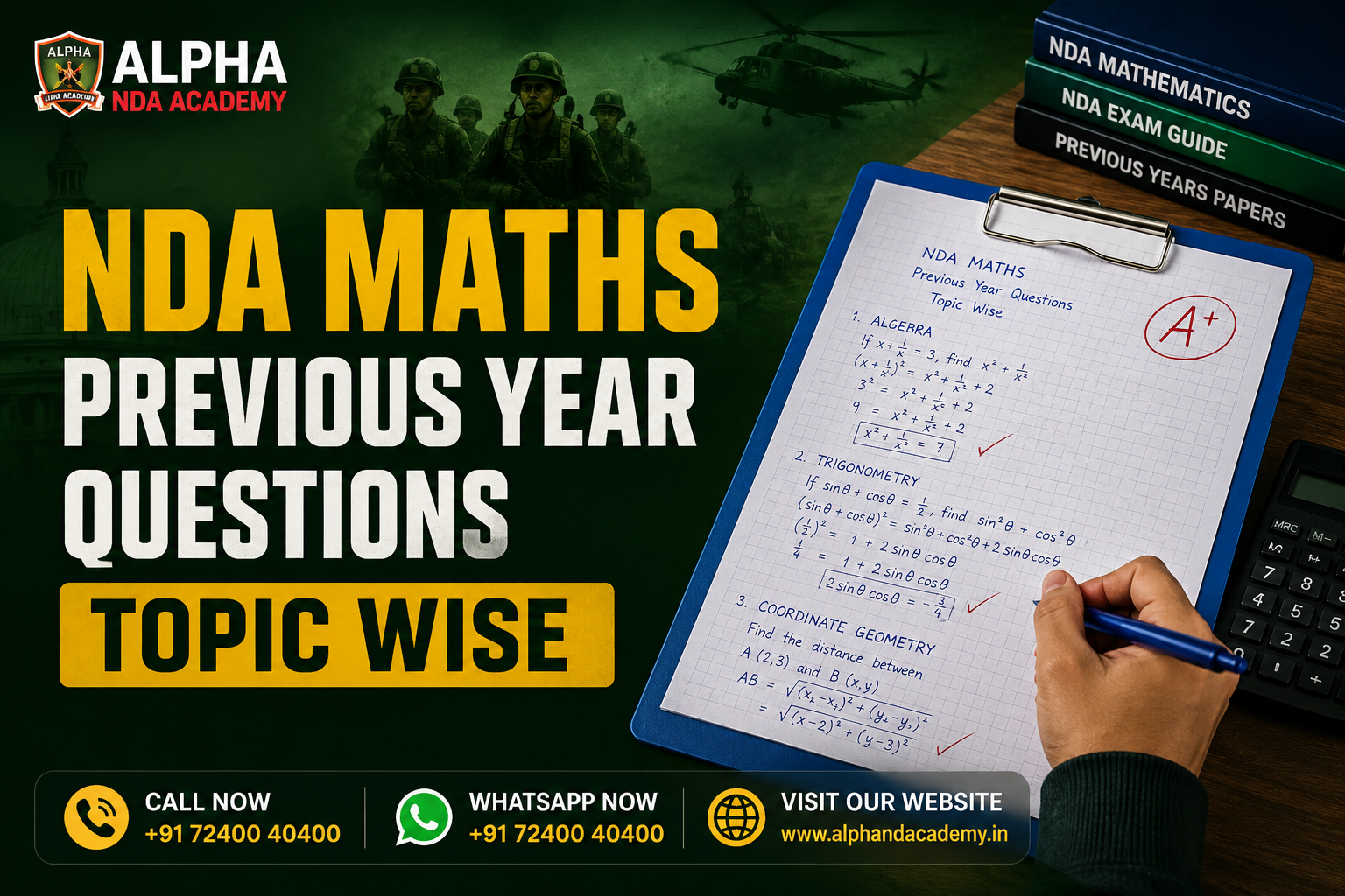 NDA Maths Previous Year Questions Topic Wise