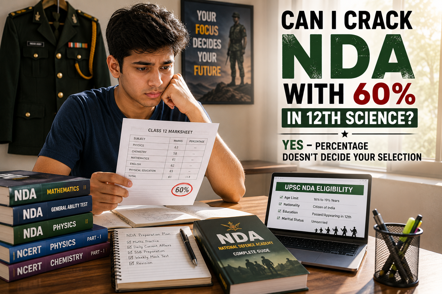 Read more about the article Can I Crack NDA With 60% in 12th Science?