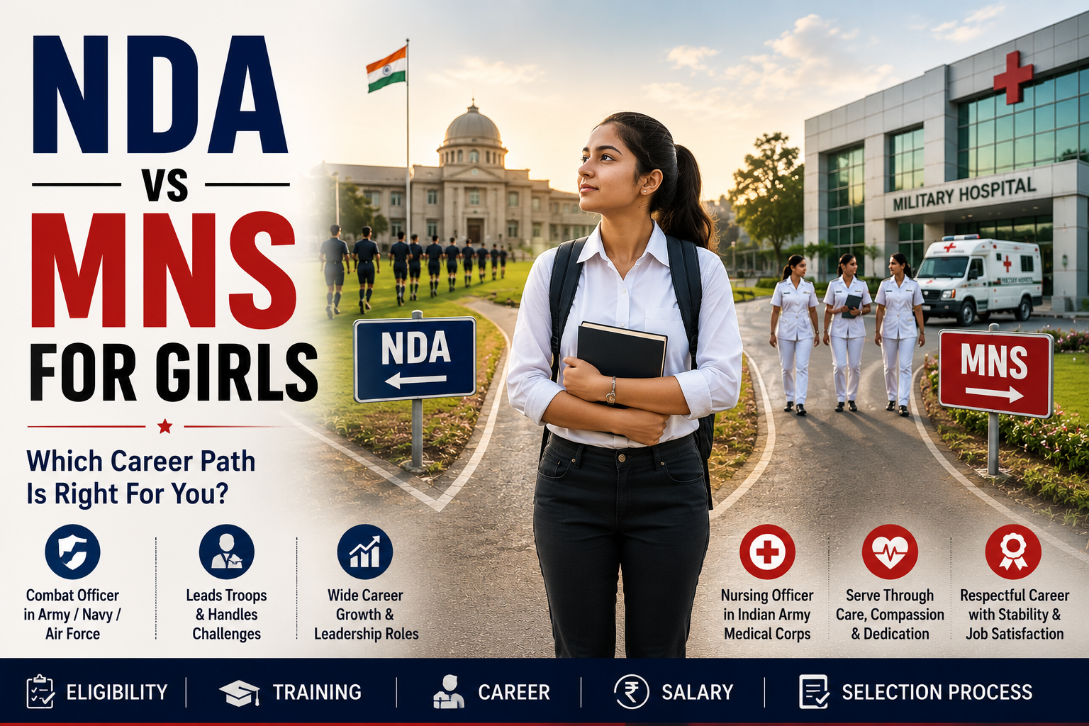 Read more about the article NDA vs MNS for Girls — Which Path is Right for You?