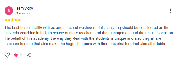 Google Review of Alpha NDA Academy Sikar by Sab Vicky